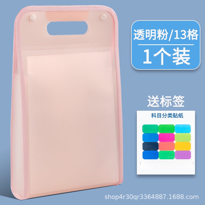 A4 Portable Organ Bag Student Folder Multi-Layer Vertical Classification Subject Organizing Artifact Book Test Paper Storage Bag - Image 1